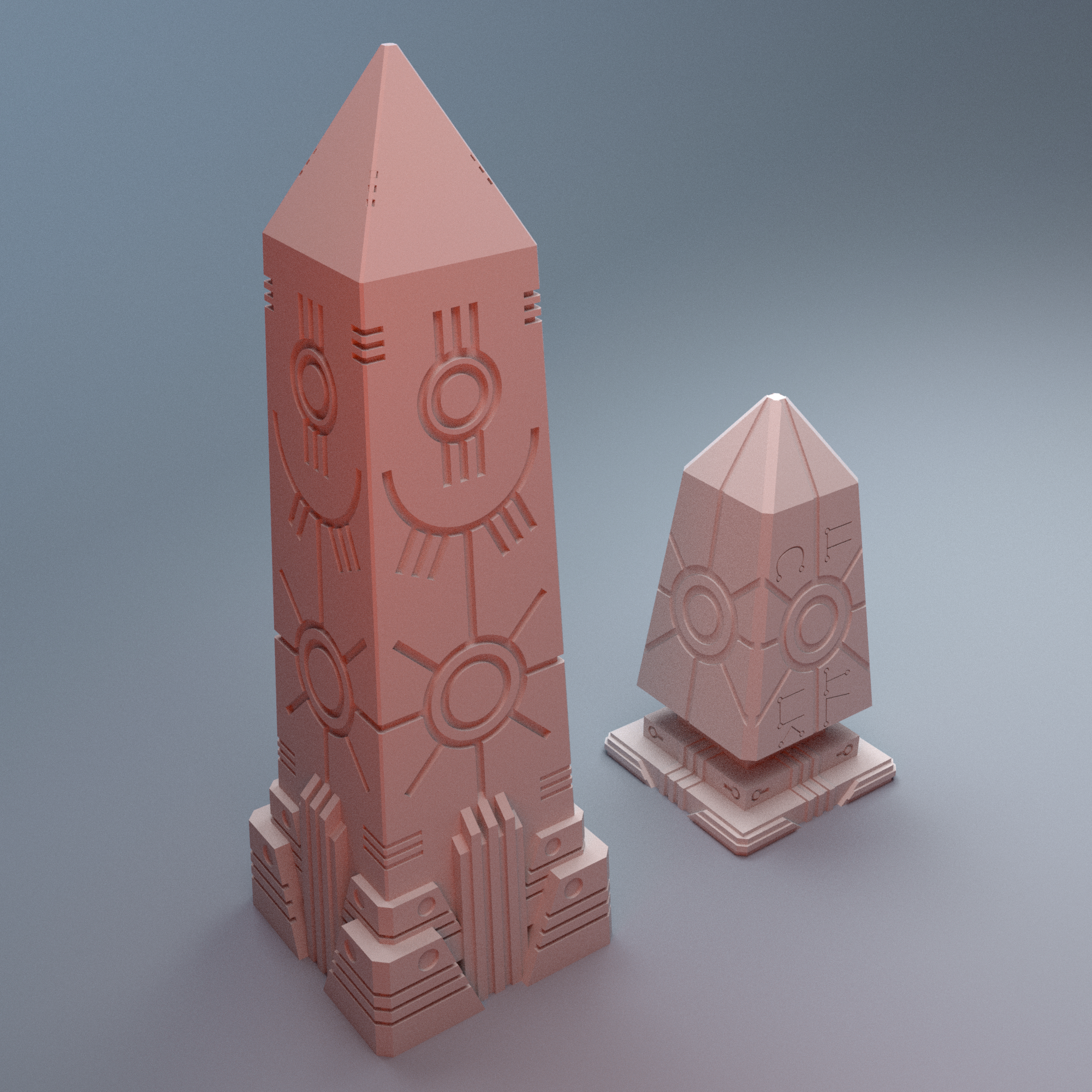 Scifi Grimdark NekroWorld Obelisks
